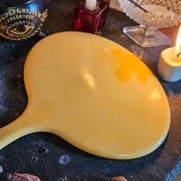 Image 11 of Copy of Manifestation Divination and Spirit Gazing Vintage Handheld Mirror - oval yellow