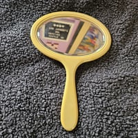 Image 9 of Copy of Manifestation Divination and Spirit Gazing Vintage Handheld Mirror - oval yellow