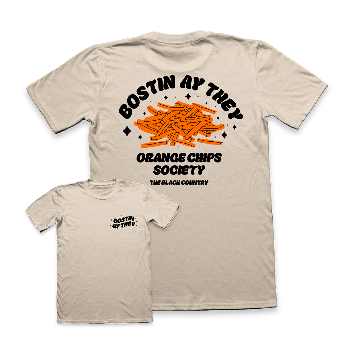 Image of Orange Chips Bostin Ay They T-Shirt | Soft Cream 🟠