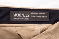 Image 2 of Denim Co Slim Stretch Chino Trousers W30 L32 Beige - Excellent Condition