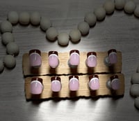 Image 1 of EXTRA SHORT SQUARE BROWN FRENCH ACRYLIC NAILS