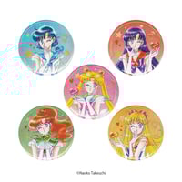 Image 2 of Preorder - Sailor Moon x Meiji Aurora Glitter Can Badge Set (Inner Senshi)