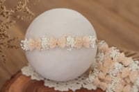 Image 1 of Bow Stretch Tieback - Soft Brown