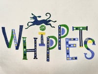 Image 3 of Whippets Cushion Cover - Blue