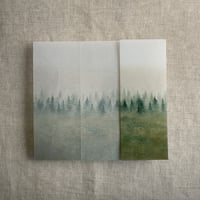 Image 2 of Ombre Rustic forest printed vellum wrap for 5x7 cards PACK of 10