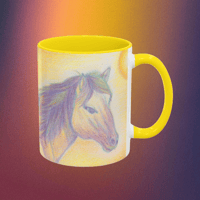 Image 1 of Spirit Animal Horse Portrait Accent Mug - 11oz 15oz