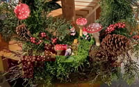 Image 2 of  "Enchanted Gnome Mushroom Forest Wreath" Craft class 