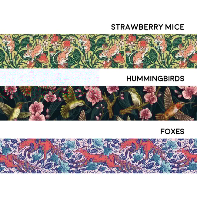 Washi Tape - Strawberry Mice, Hummingbirds, Foxes