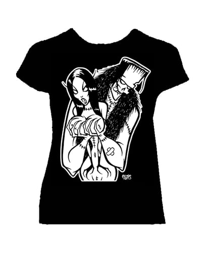 Image of preorder SQUEEZE BOX - WOMANS  fitted  babydoll shirt- ships april 10th 