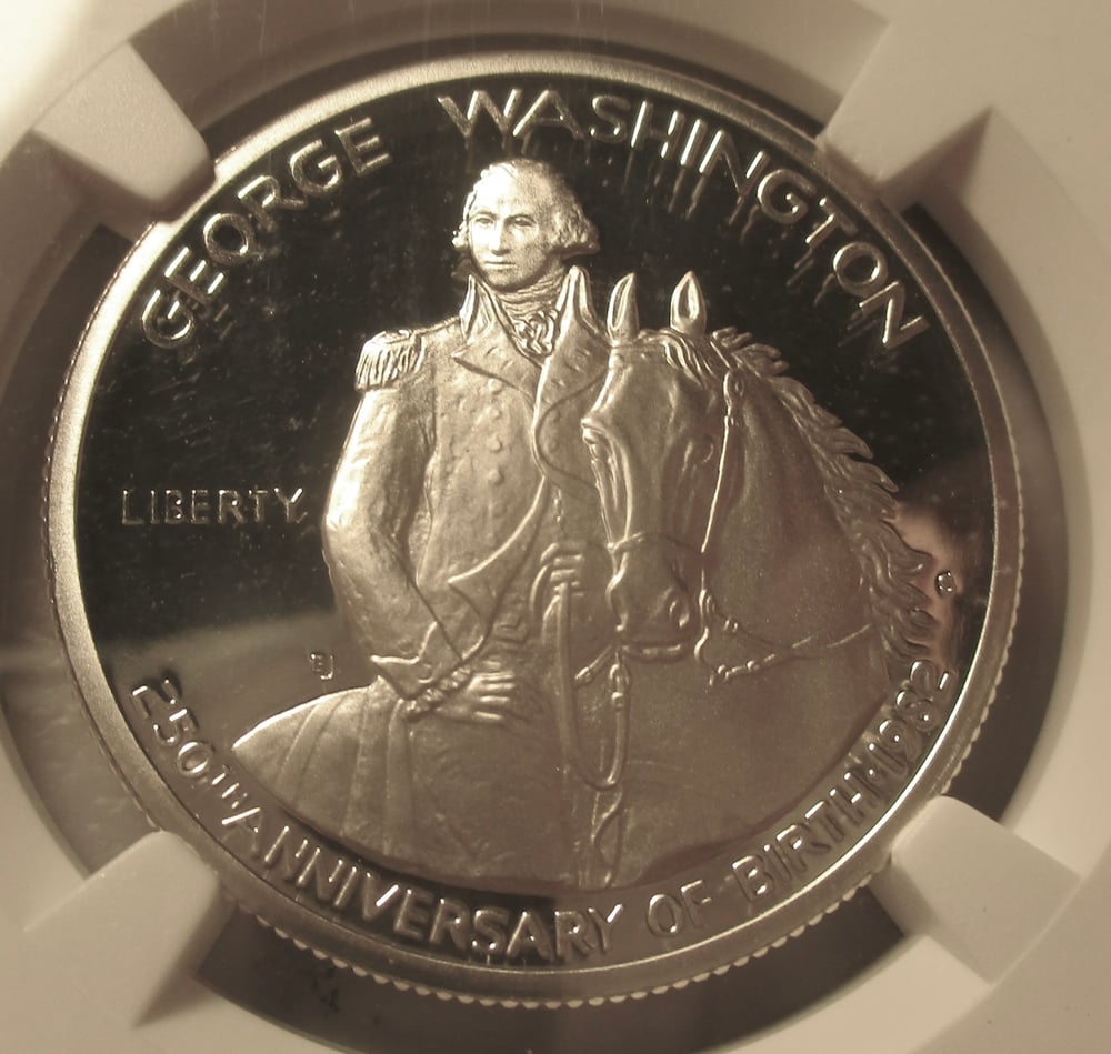 U.S. GEORGE WASHINGTON COMMEMORATIVE HALF DOLLAR, SLABBED PROOF 69 NY NGC