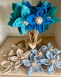 Image 1 of Memory Flowers custom created from a clients loved ones stunning collection of tops