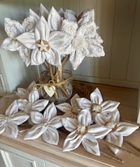 Image 3 of Memory Flowers custom created from a clients stunning Wedding Dress, veil and headpiece