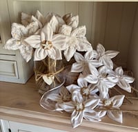 Image 4 of Memory Flowers custom created from a clients stunning Wedding Dress, veil and headpiece