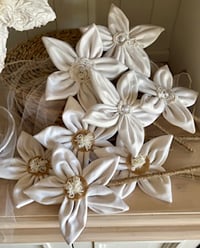 Image 5 of Memory Flowers custom created from a clients stunning Wedding Dress, veil and headpiece