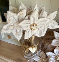 Image 6 of Memory Flowers custom created from a clients stunning Wedding Dress, veil and headpiece