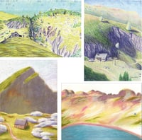 Cabanes des Pyrénées, saison estivale : lot de 4 cartes postales