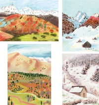 Image 1 of Cabanes des Pyrénées enneigées : lot de 4 cartes postales