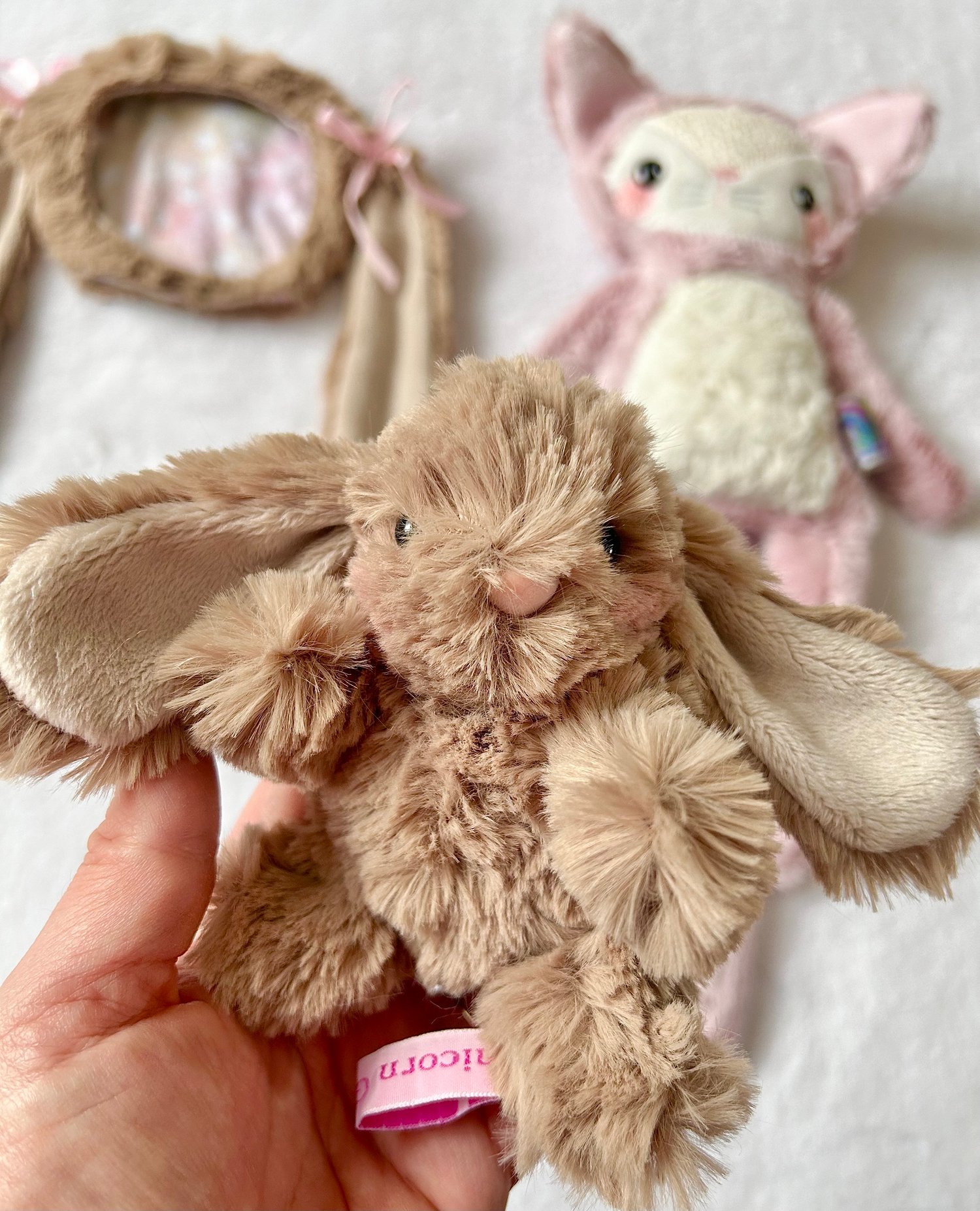 Image of OOAK DELUXE SET: Strawberry Cream Cat + Chocolate Bunny