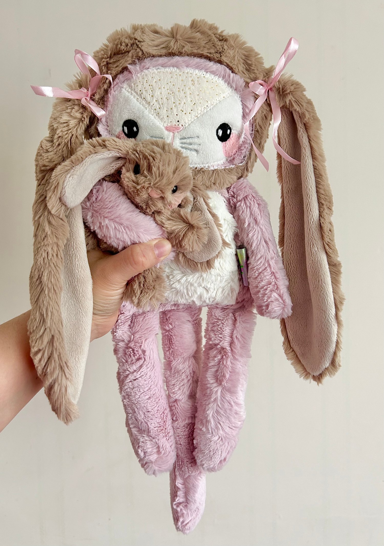 Image of OOAK DELUXE SET: Strawberry Cream Cat + Chocolate Bunny