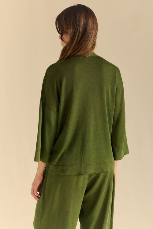 Image of 1-Kimono de lino Oliva