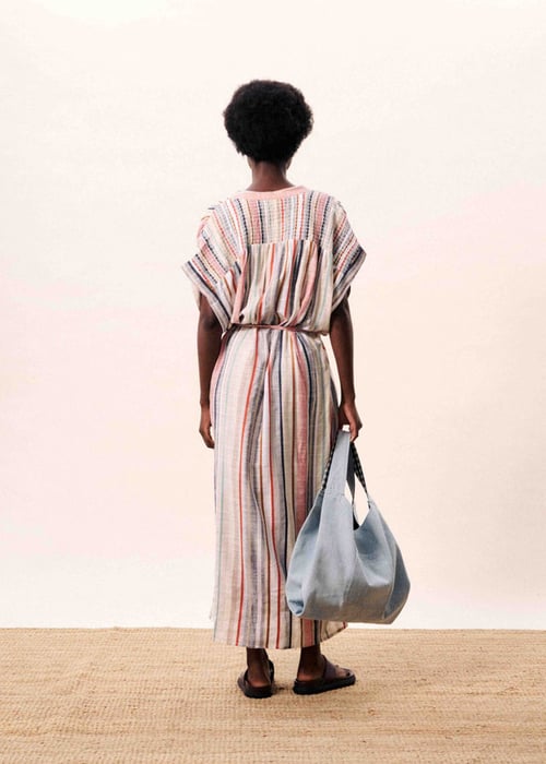 Image of 3-Vestido Kaftan Indigo Bleu