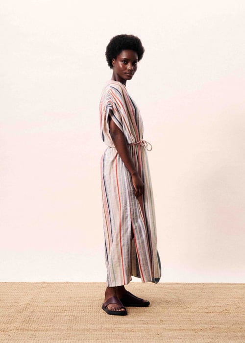 Image of 3-Vestido Kaftan Indigo Bleu