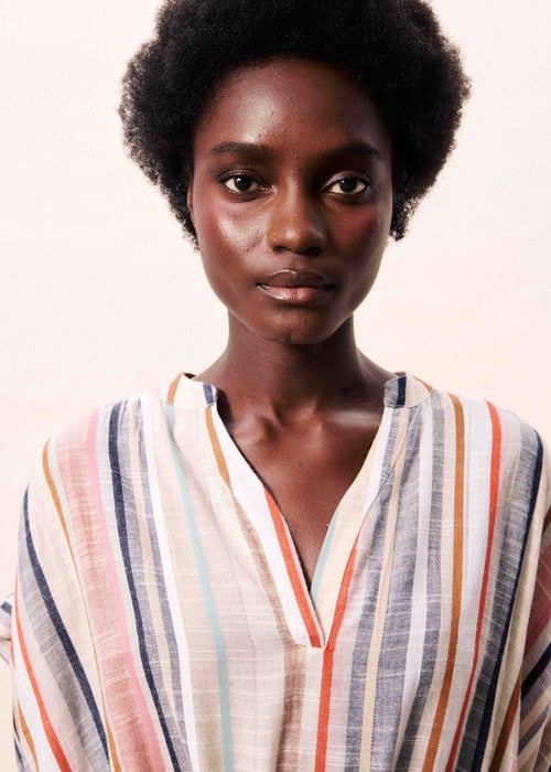 Image of 3-Vestido Kaftan Indigo Bleu