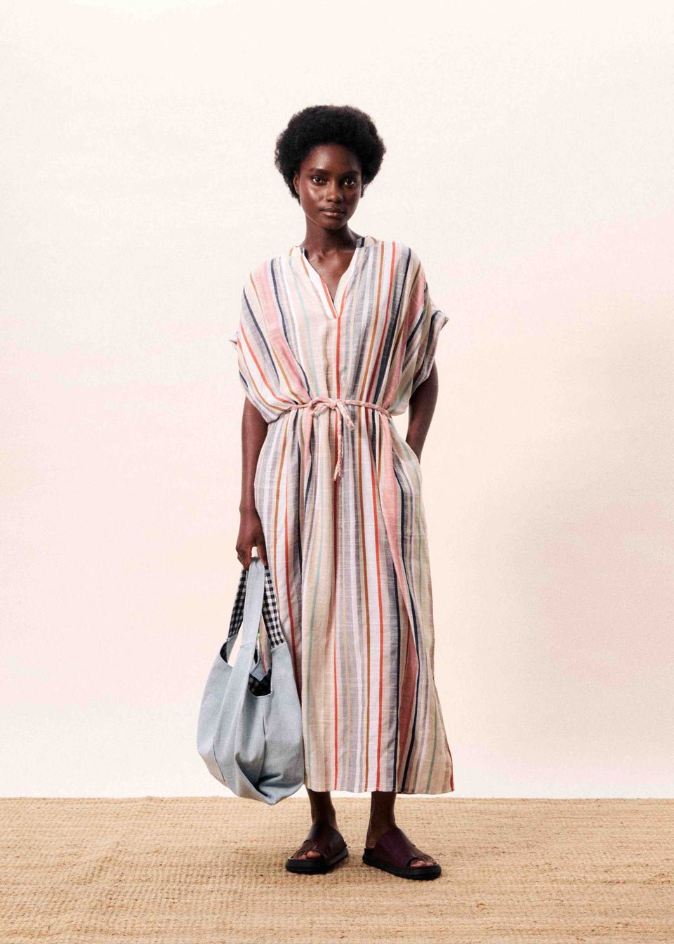 Image of 3-Vestido Kaftan Indigo Bleu