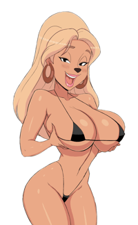 Lisa Goofy Movie Sticker, front, 3.5 inches or  9cm