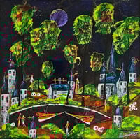 Image 1 of Christopher Bell "Night Air" Rare Original Painting