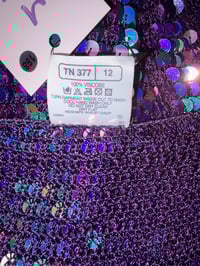 Image 3 of 00s purple sequin crochet top 