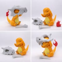 Image 3 of Charmander Wearing Cubone Skull Figure