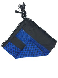 Image 1 of Blue and Black keffiyeh (Made in Jordan)