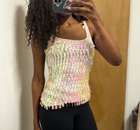 Image 5 of 00s iridescent sequin crochet cami