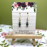 Image 2 of Gold and Glass Earrings