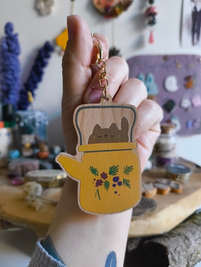 Porte-clef Chat-pris-Tea 