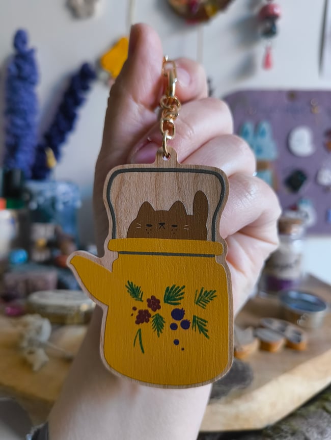 Porte-clef Chat-pris-Tea 