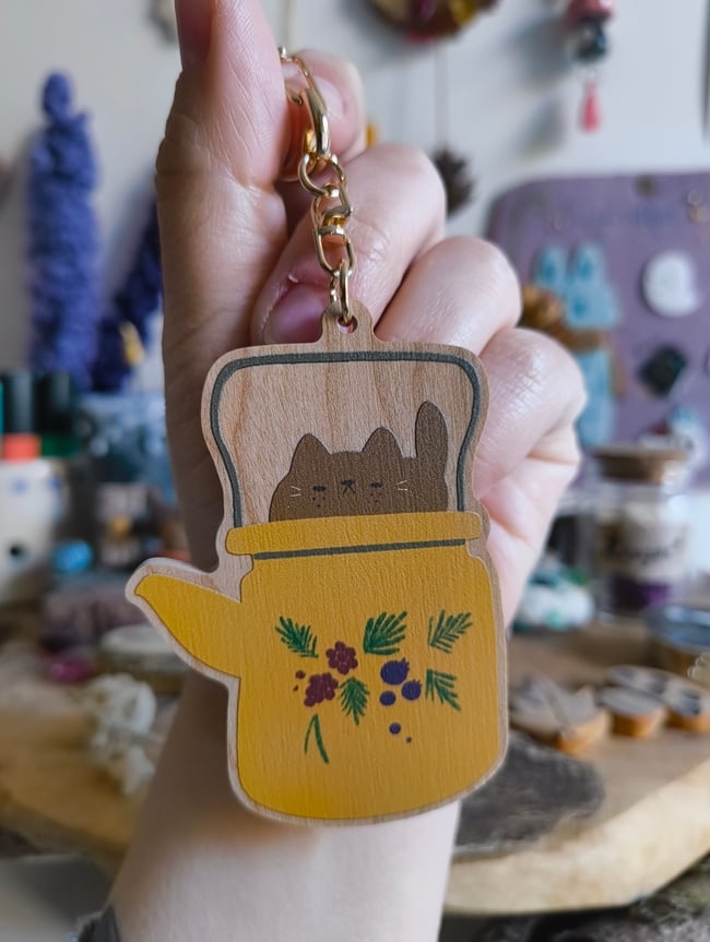 Porte-clef Chat-pris-Tea 