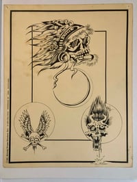 Image 1 of 1982 Spider Webb production flash sheet skulls 11x14