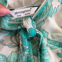 Image 3 of 00s floaty fairy ruffle turquoise and white floral cami