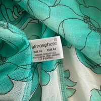 Image 4 of 00s floaty fairy ruffle turquoise and white floral cami