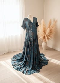 Image 3 of Boho maxi dress for photoshoot | Lorette | size S-M-L | turquoise | photo props