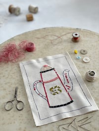 Coffee Pot Embroidery Template