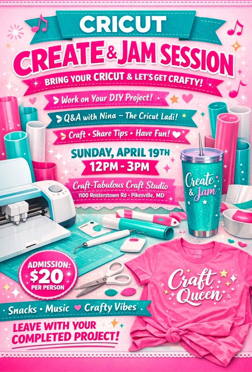Image of Cricut Create & JAM session 