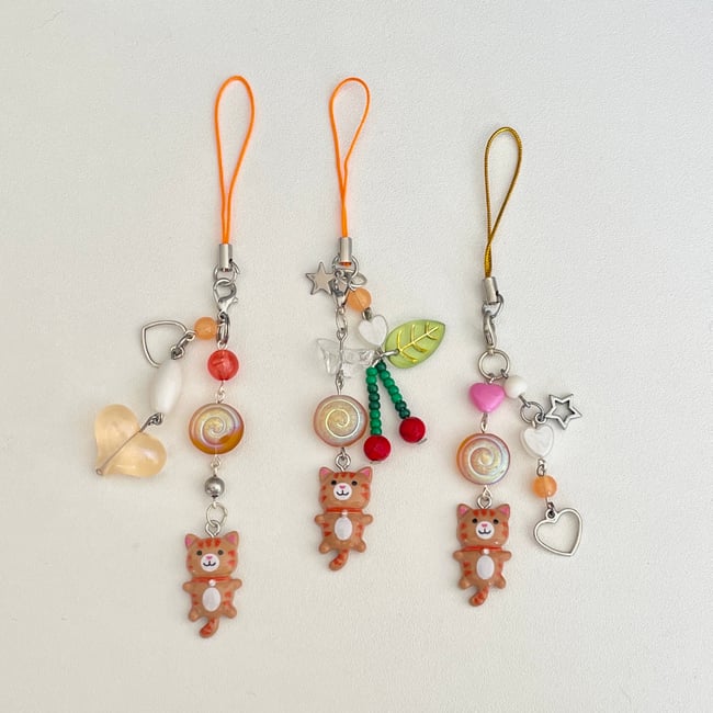 cute tabby cat charms