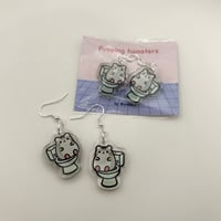Hamster on a toilet WC earrings