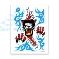 TRIBAL PANTHER TATTOO FLASH PRINT
