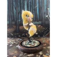 Image 3 of Garden Familiar (Wool Sculpture in Custom Cloche)