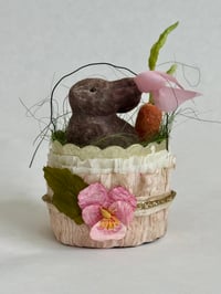 Image 4 of Vintage style spun cotton Easter bunny basket 
