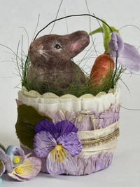 Image 5 of Vintage style spun cotton Easter bunny basket 